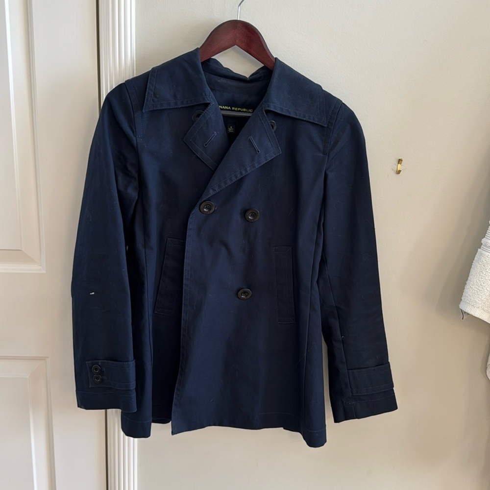 BANANA REPUBLIC NAVY PEA COAT, size Small
